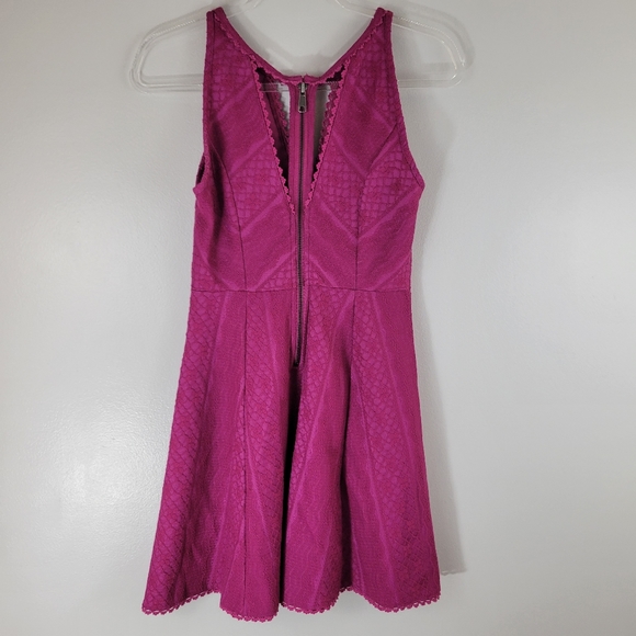 FREE PEOPLE Miss Connections fuchsia cut out lace A-line flare mini party dress - Picture 7 of 11